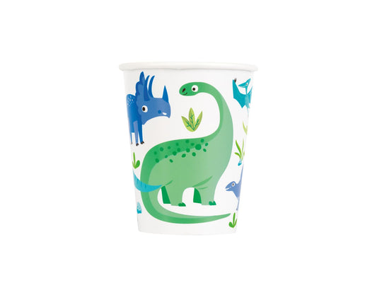 Popieriniai puodeliai Dinozaurai 266 ml, pakuotėje 8 vnt.