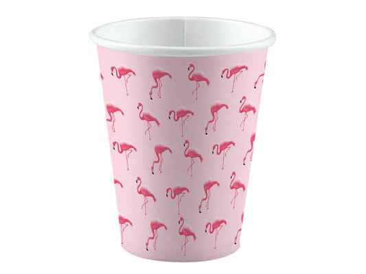 Popieriniai puodeliai Flamingas 200 ml, pakuotėje 8 vnt
