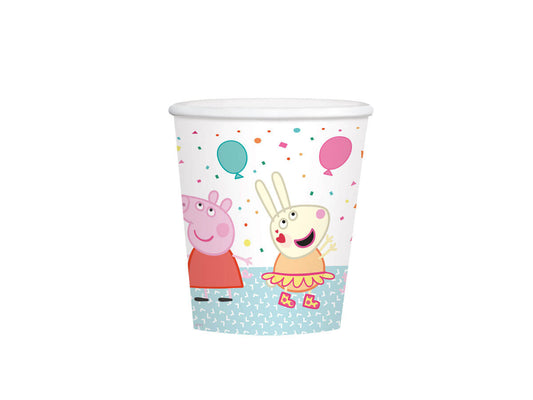 Popieriniai puodeliai Peppa Pig 250 ml pakuotėje 8 vnt