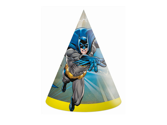 Popierinės kepurėlės Batman pakuotėje 6 vnt.