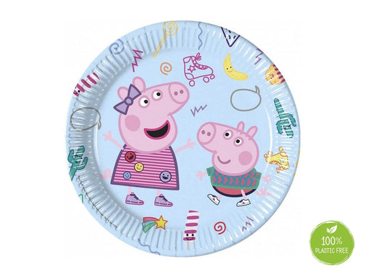 Popierinės lėkštutės Peppa Pig 23 cm. 8 vnt.