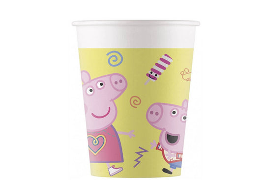 Popieriniai puodeliai Peppa Pig 200 ml pakuotėje 8 vnt