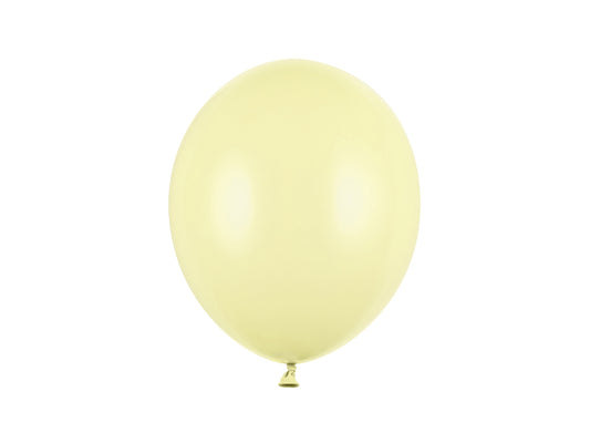 Lateksinis balionas vienspalvis - šviesiai geltonas 27 cm 5 vnt