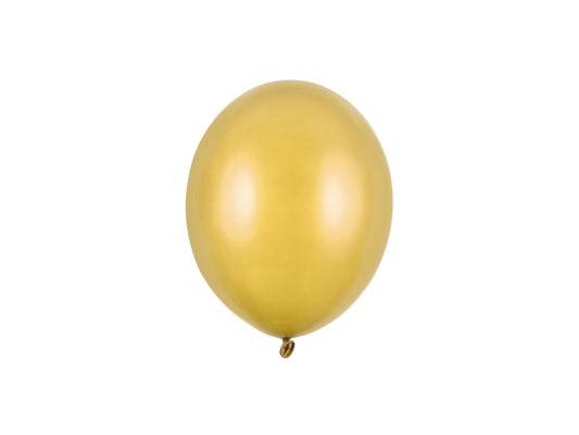 Lateksinis balionas vienspalvis - "Metallic" auksinis 12 cm 10 vnt