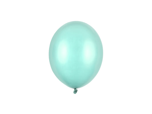 Lateksinis balionas vienspalvis - "Metallic" mėtinė 12 cm 10 vnt