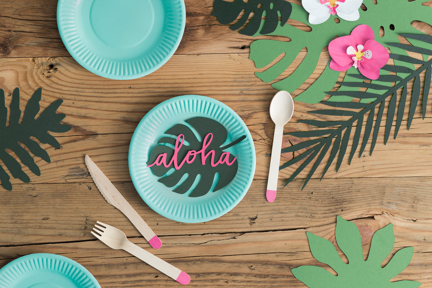 ALOHA stalo dekoraciniai lapai 6 vnt