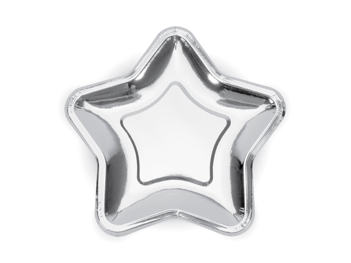 Popierinės lėkštės Žvaigždė sidabrinės 18 cm (6vnt)
