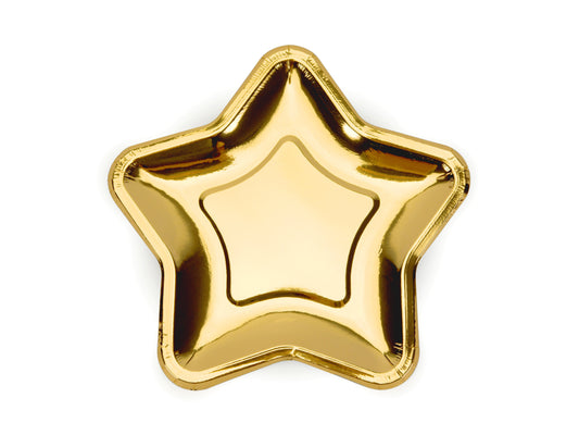 Popierinės lėkštės Žvaigždė auksinės 18 cm (6vnt)