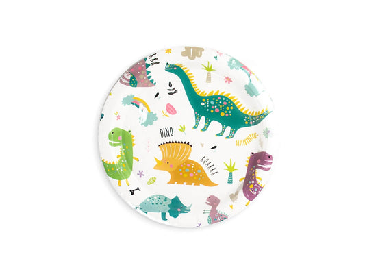 Popierinės lėkštutės Dinozaurai 18 cm. 6 vnt.