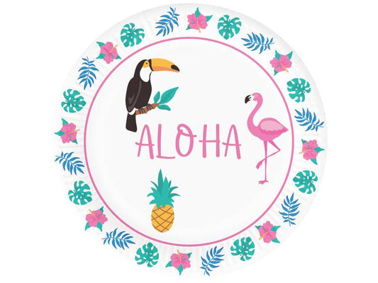 Popierinės lėkštutės ALOHA 18 cm. 6 vnt.
