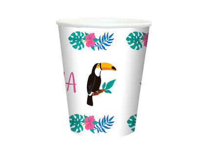 Popieriniai puodeliai Aloha vakarėlis 250 mm, pakuotėje 6 vnt
