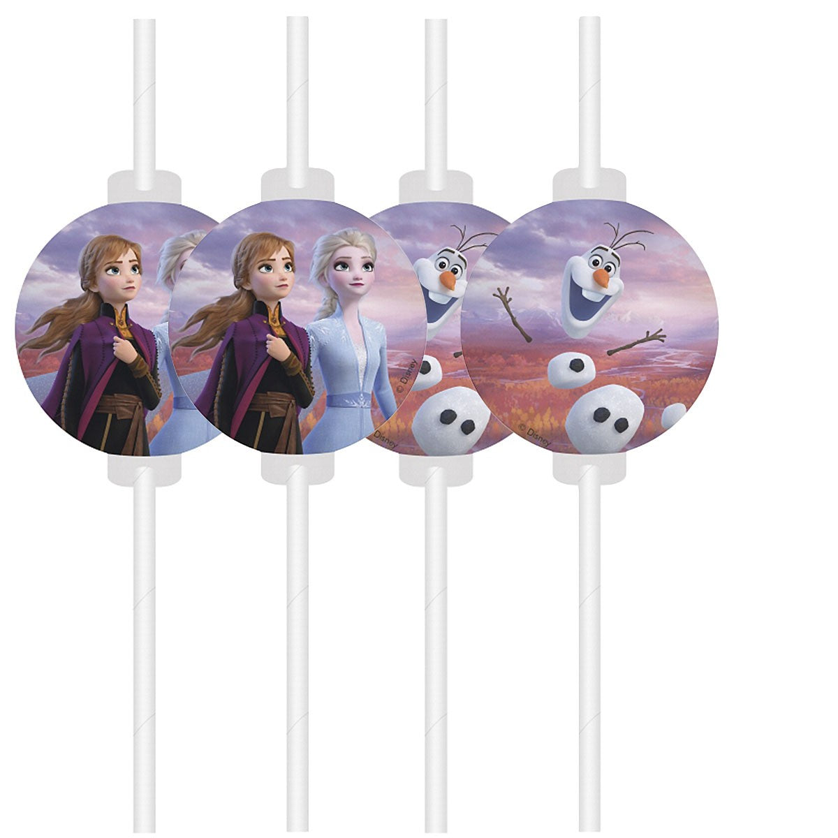 Popieriniai šiaudeliai Frozen 2 pakuotėje 4vnt.