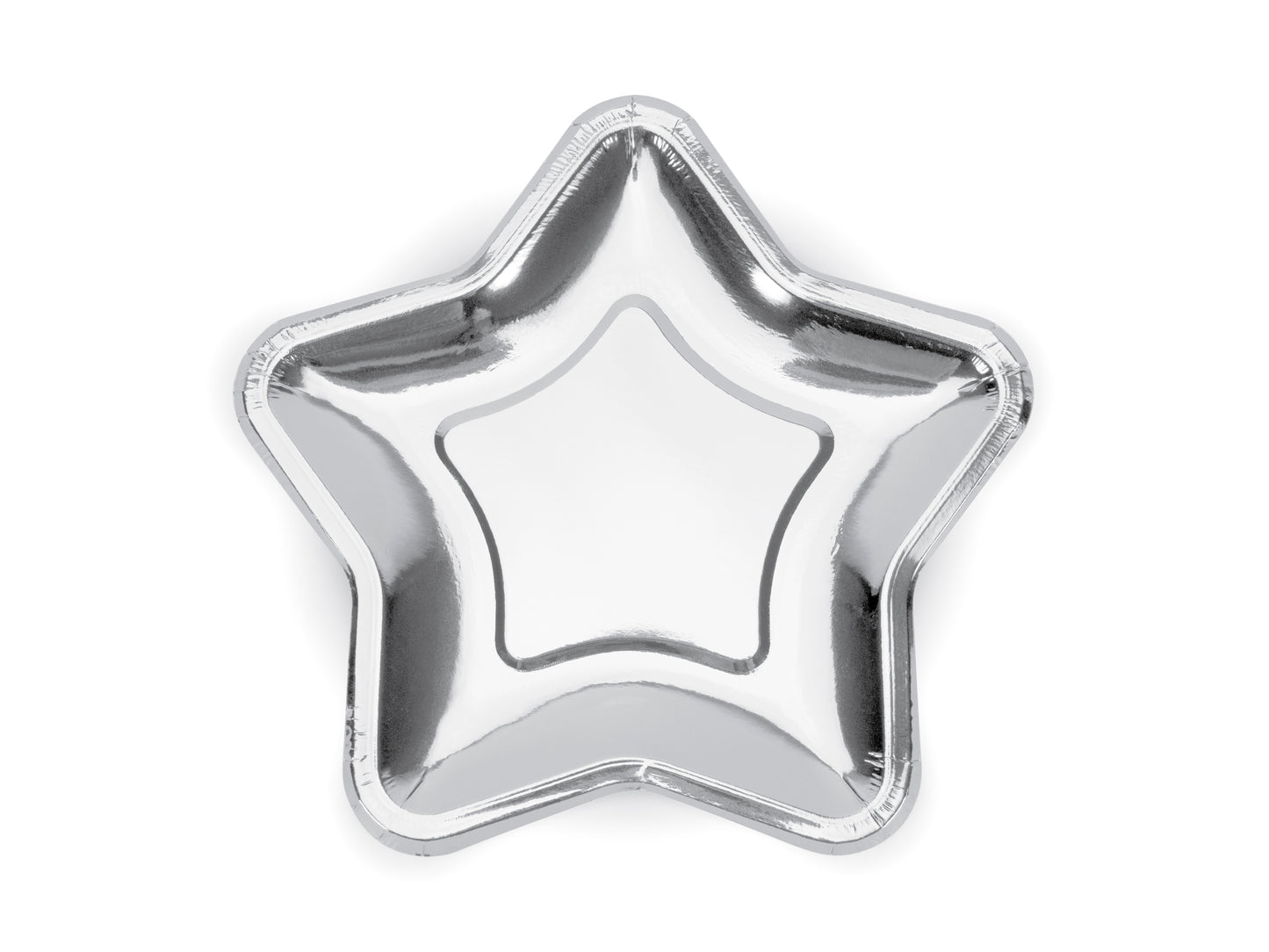 Popierinės lėkštės Žvaigždė sidabrinės 18 cm (6vnt)