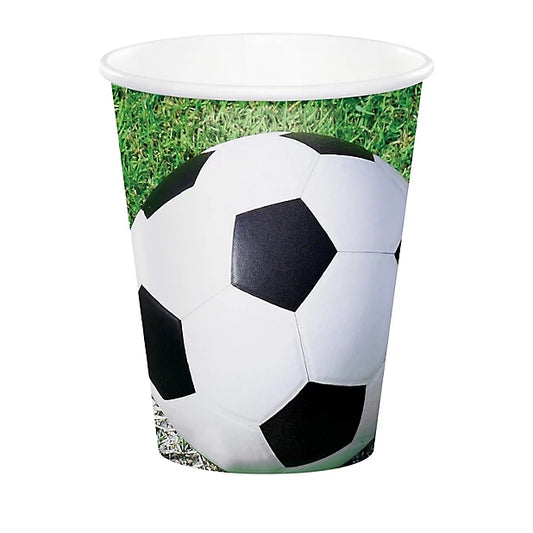 Popieriniai puodeliai Futbolas 200 ml, pakuotėje 8 vnt